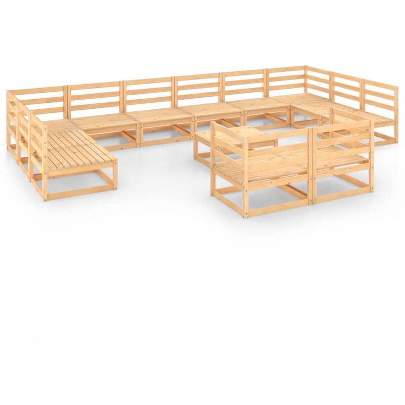 

Juego de muebles de jardín 13 piezas madera pino maciza - Marrón - Youthup