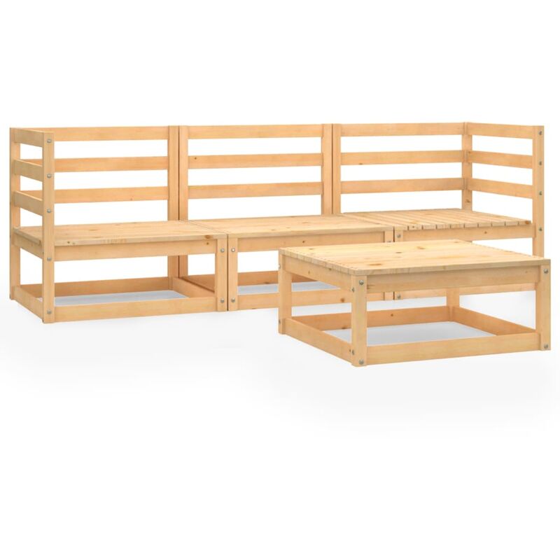 

Juego de muebles de jardín 4 piezas madera maciza pino - Marrón - Youthup