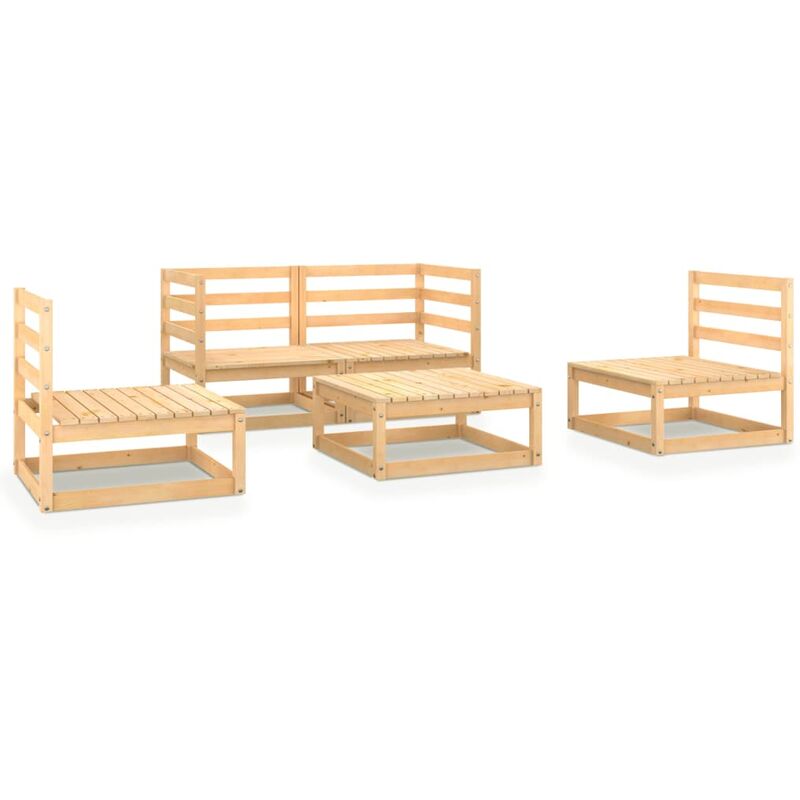 

Juego de muebles de jardín 5 piezas madera pino maciza - Marrón - Youthup