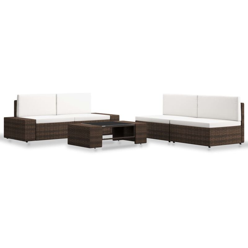 

Juego de muebles de jardín 5 piezas ratán sintético marrón - Marrón - Youthup