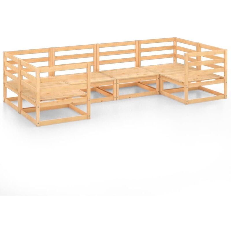 

Juego de muebles de jardín 6 piezas madera maciza de pino - Marrón - Youthup