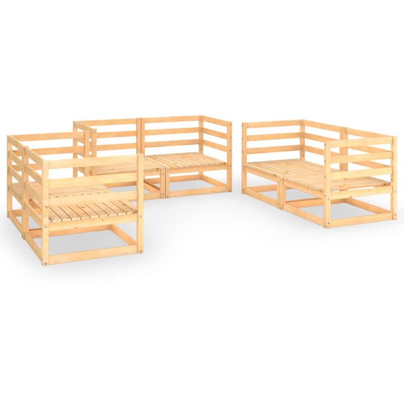 

Juego de muebles de jardín 6 piezas madera pino maciza - Marrón - Youthup