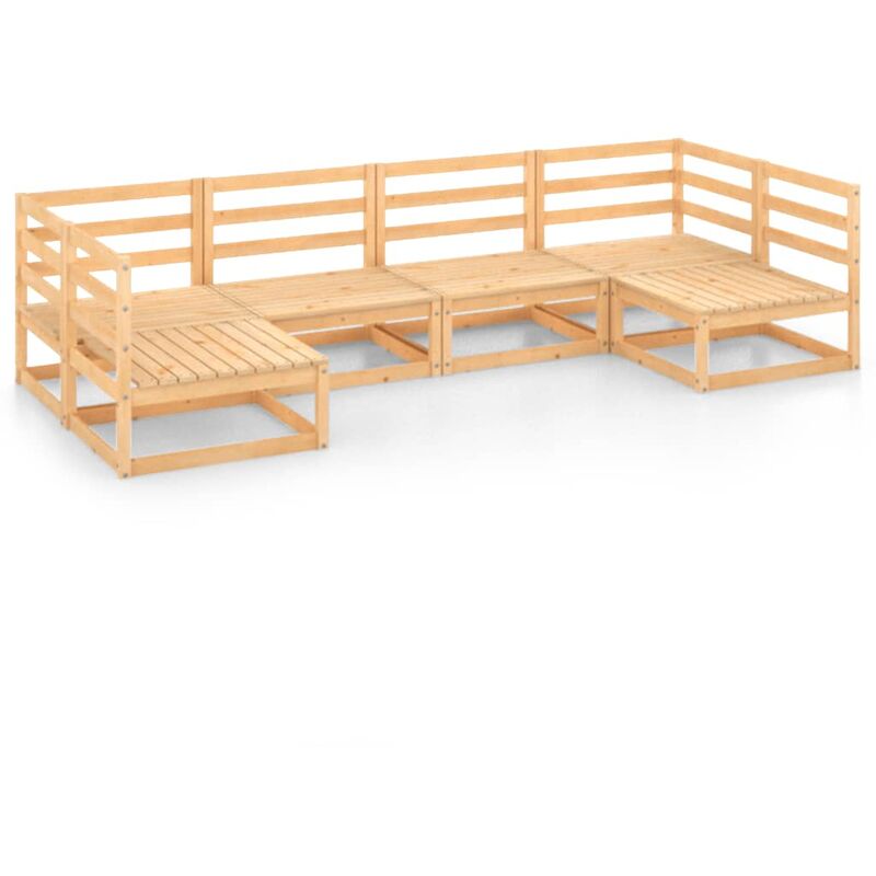

Juego de muebles de jardín 6 pzas y cojines madera pino maciza - Marrón - Youthup