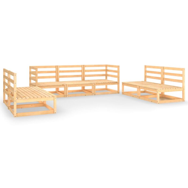 

Juego de muebles de jardín 7 piezas madera pino maciza - Marrón - Youthup