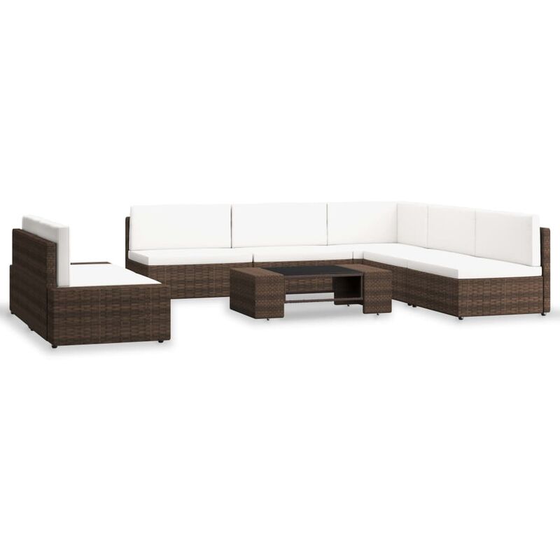 

Juego de muebles de jardín 7 piezas ratán sintético marrón - Marrón - Youthup