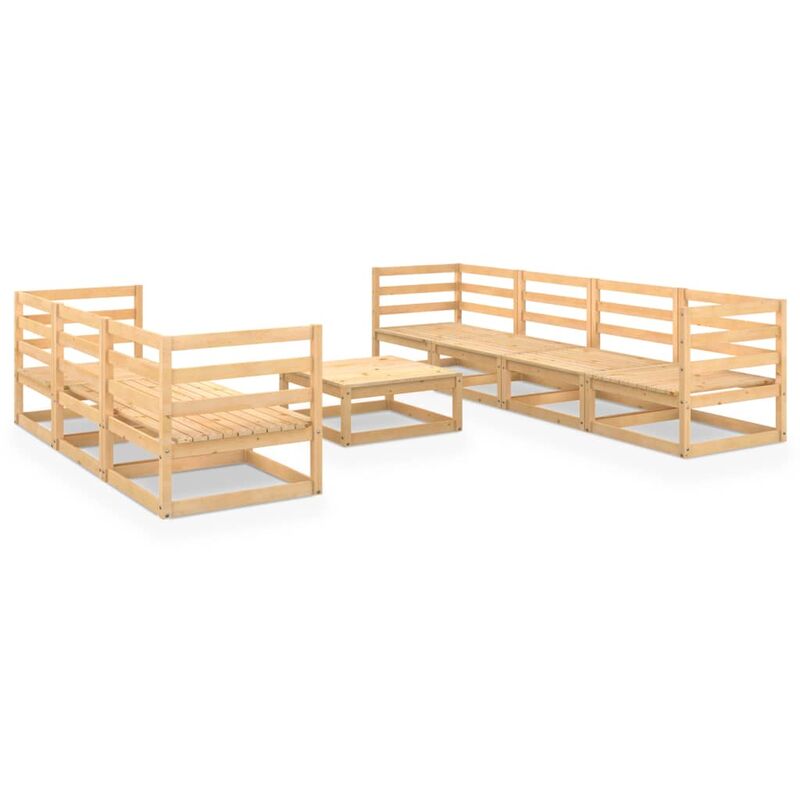 

Juego de muebles de jardín 8 piezas madera maciza de pino - Marrón - Youthup