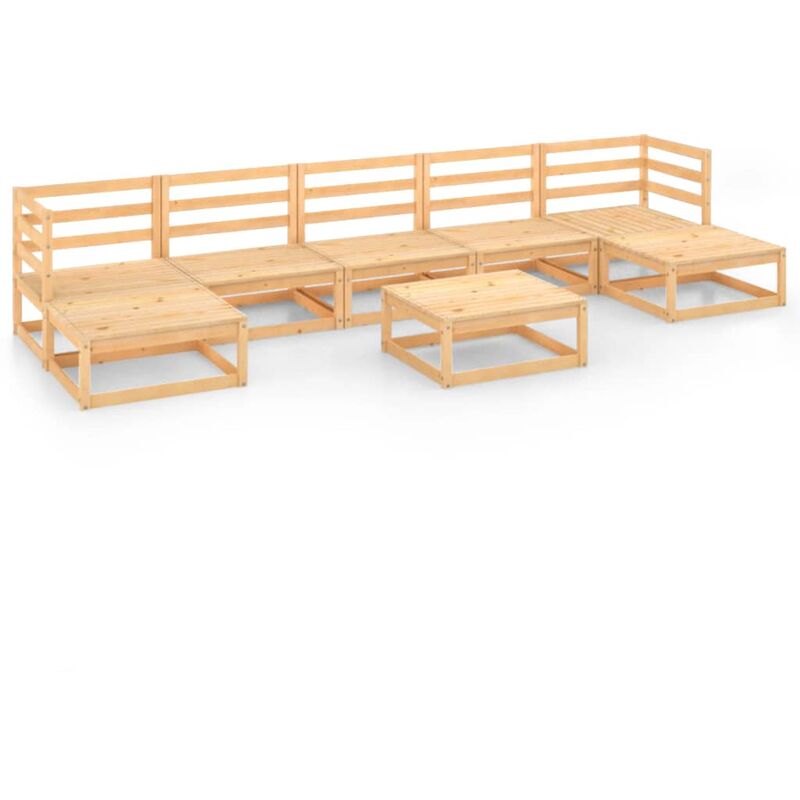

Juego de muebles de jardín 8 piezas madera maciza pino - Marrón - Youthup
