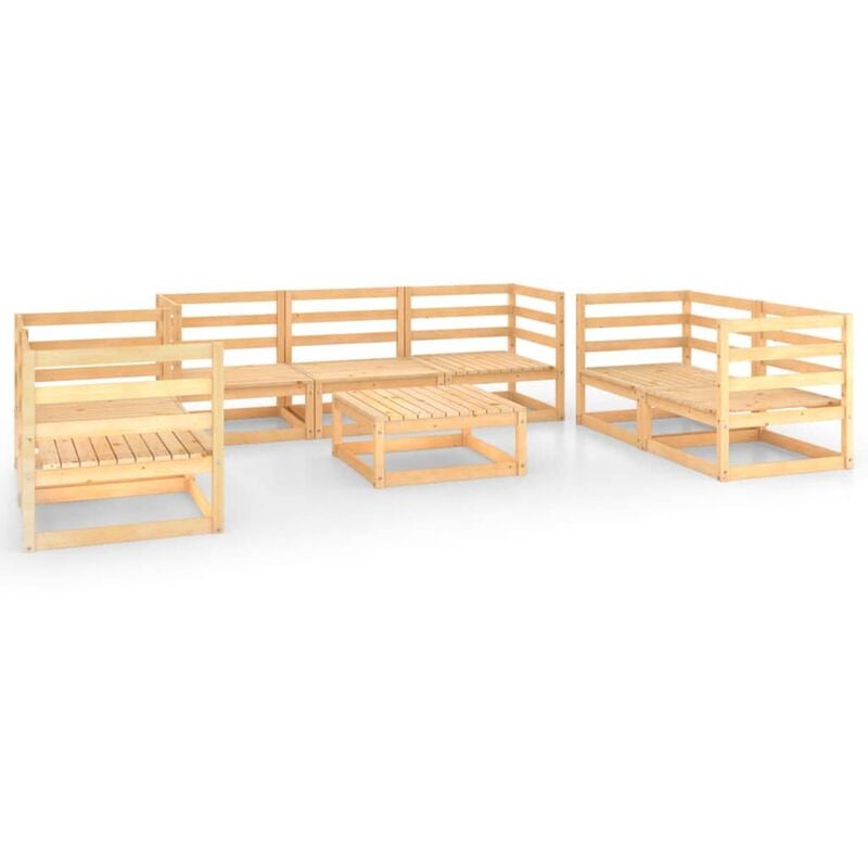 

Juego de muebles de jardín 8 piezas madera maciza pino - Marrón - Youthup
