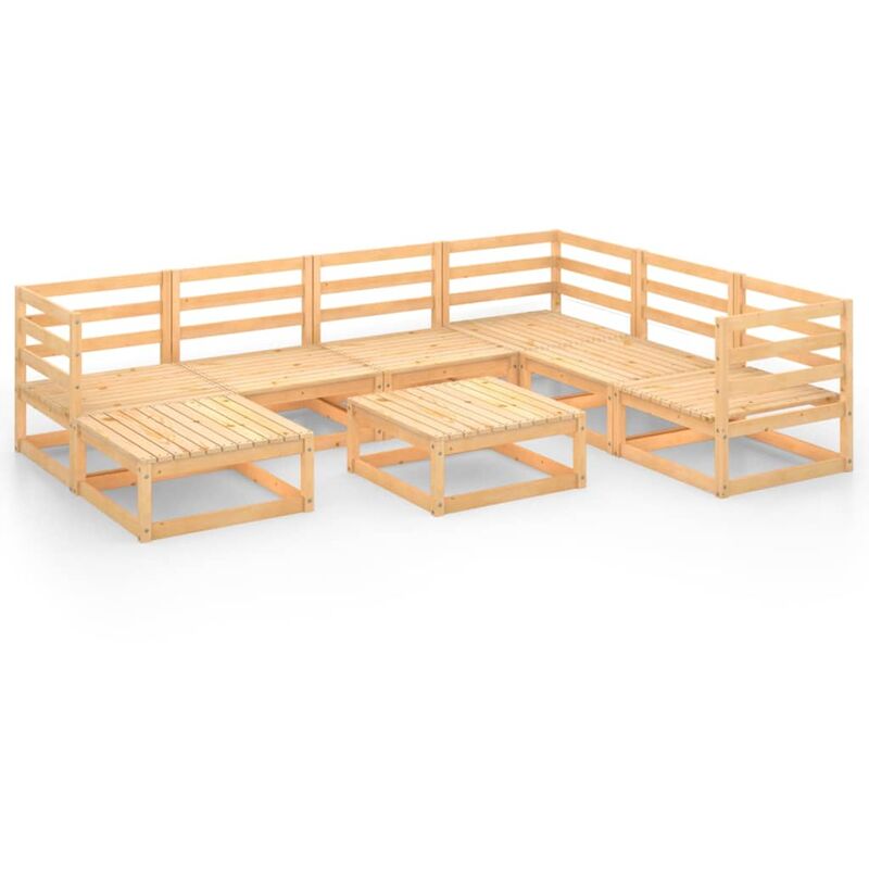 

Juego de muebles de jardín 8 piezas madera pino maciza - Marrón - Youthup