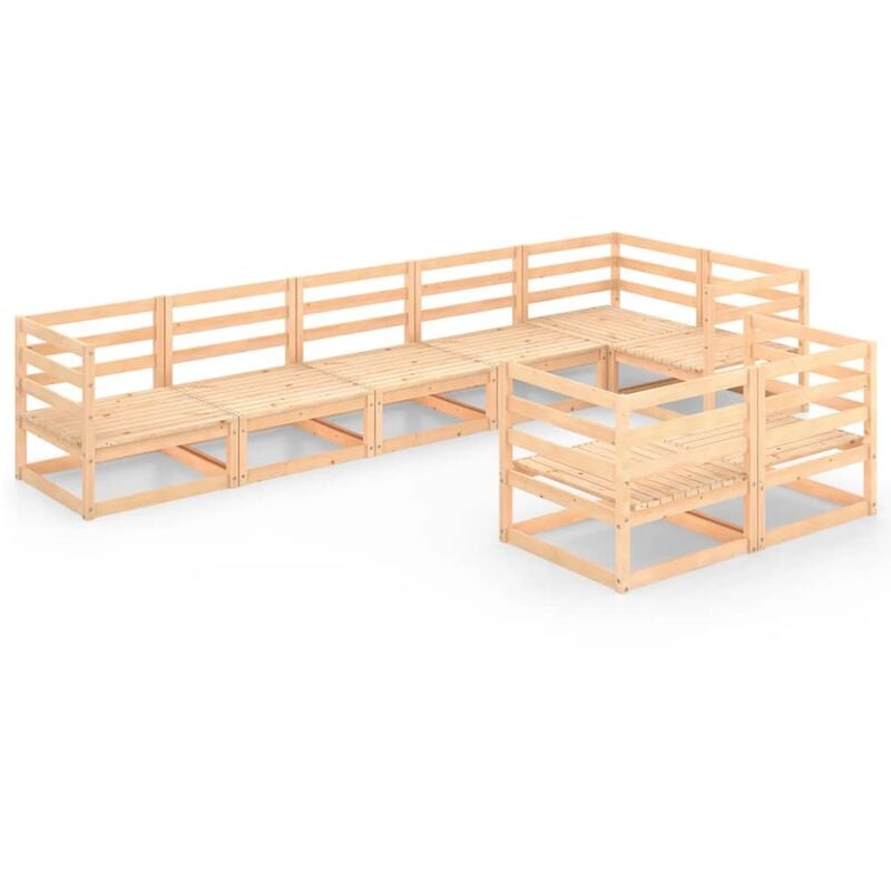 

Juego de muebles de jardín 8 pzas y cojines madera pino maciza - Marrón - Youthup