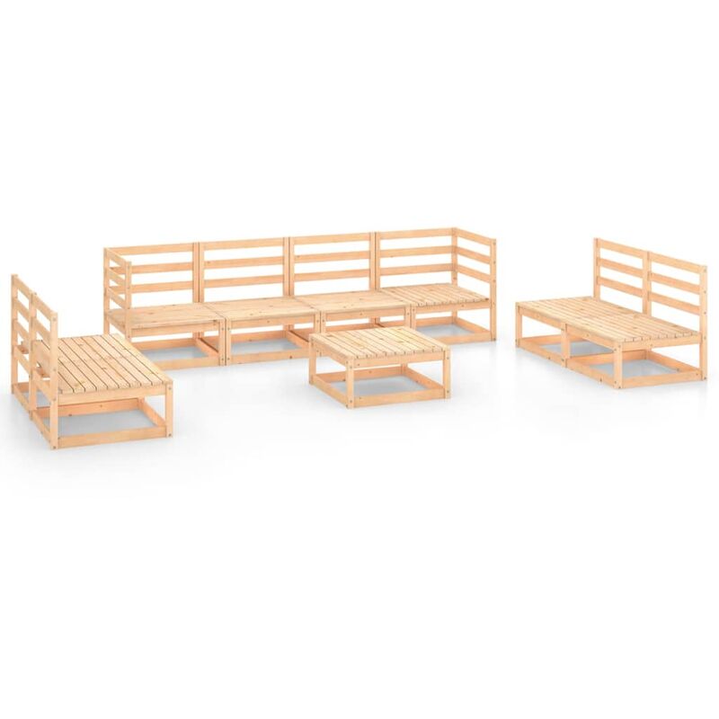 

YOUTHUP Juego de muebles de jardín 9 piezas madera maciza de pino - Marrón