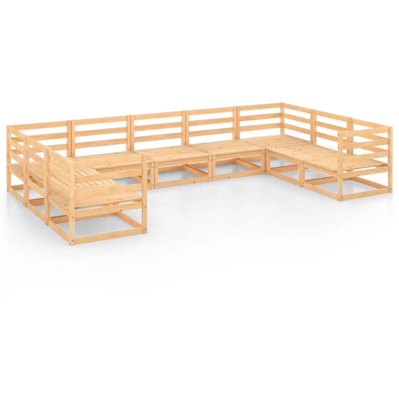 

Juego de muebles de jardín 9 pzas y cojines madera pino maciza - Youthup