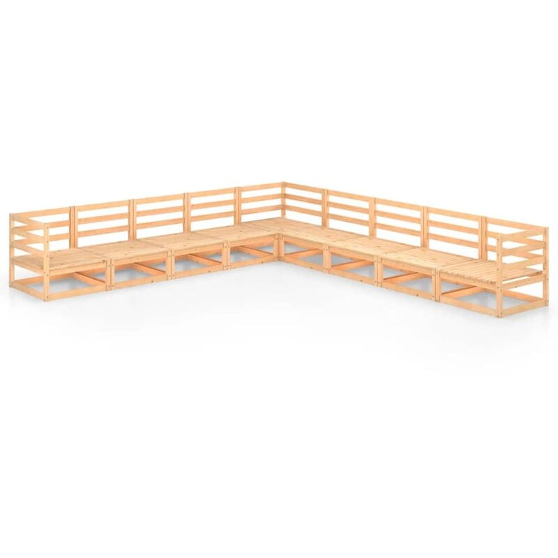 

Juego de muebles de jardín 9 pzas y cojines madera pino maciza - Marrón - Youthup