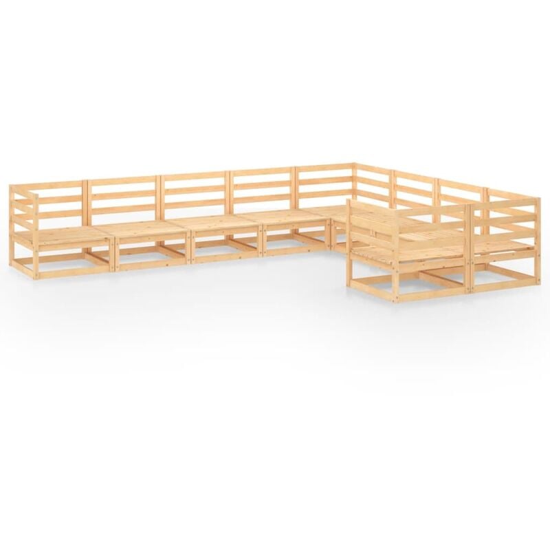

Juego de muebles de jardín 9 pzas y cojines madera pino maciza - Marrón - Youthup