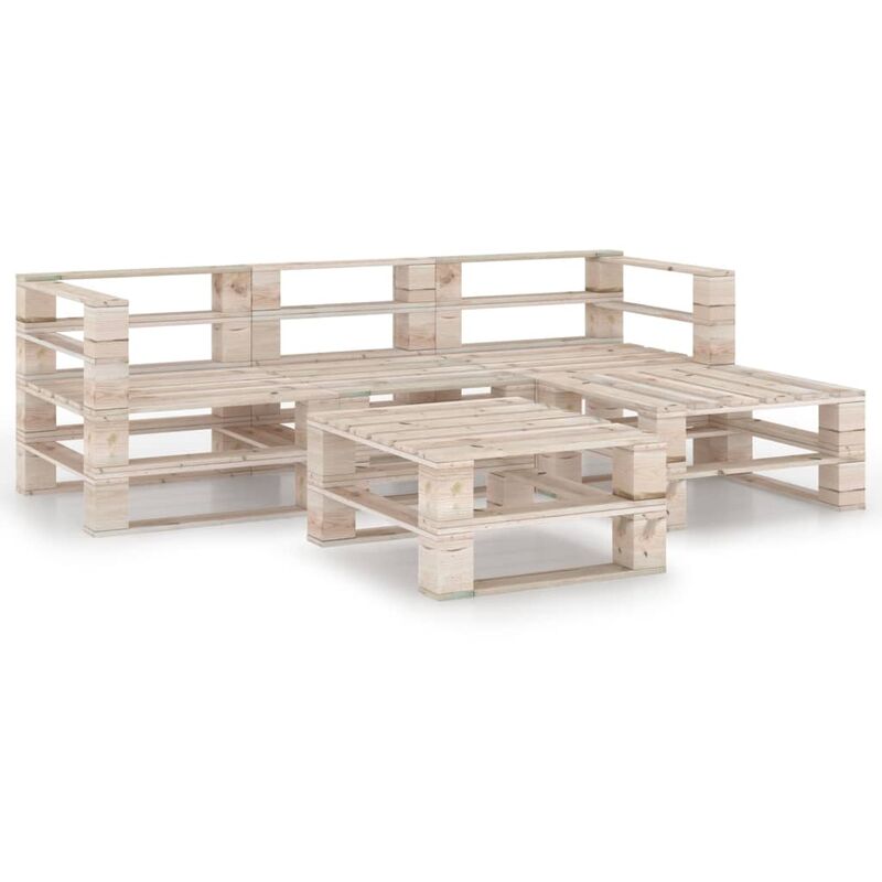 

Juego de muebles de jardín de palets 5 piezas madera de pino - Beige - Youthup