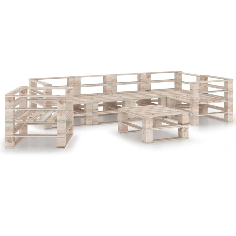 

Juego de muebles de jardín de palets 7 piezas madera de pino - Beige - Youthup