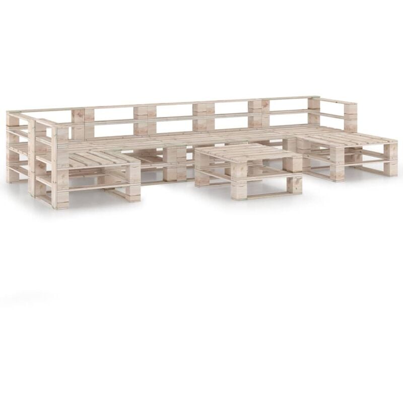 

Juego de muebles de jardín de palets 8 piezas de madera de pino - Beige - Youthup