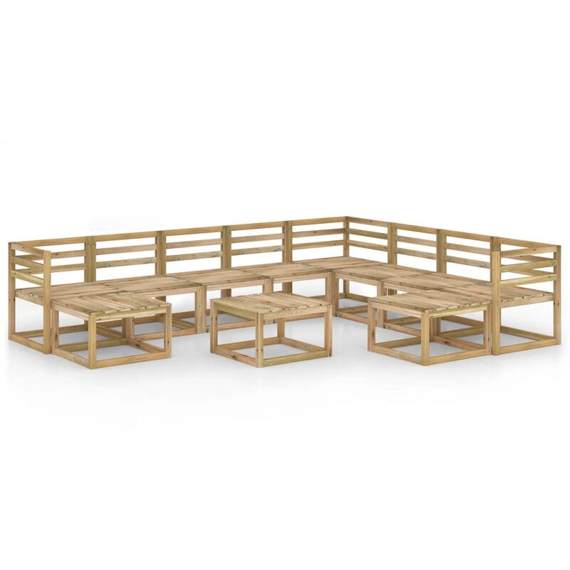 

Juego de muebles jardín 11 pzas verde madera pino impregnado - Marrón - Youthup