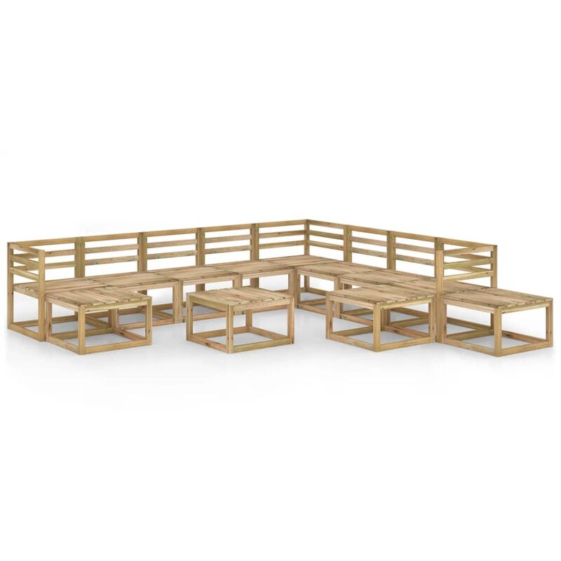

Juego de muebles jardín 12 pzas verde madera pino impregnada - Marrón - Youthup