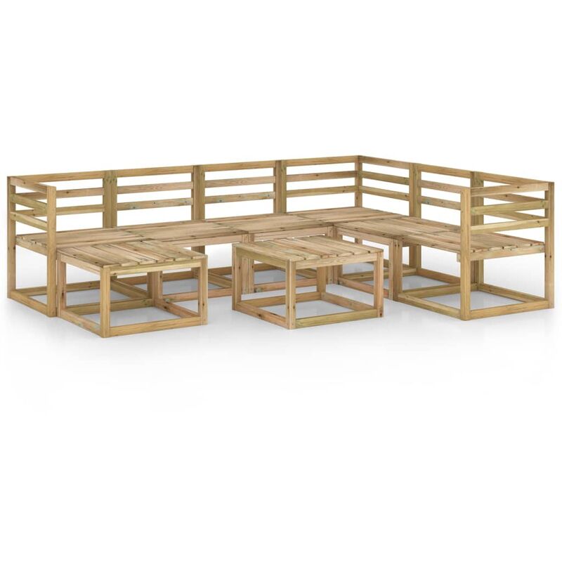 

Juego de muebles jardín 8 pzas verde madera pino impregnado - Marrón - Youthup