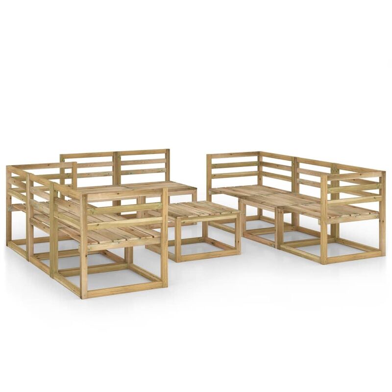 

Juego de muebles jardín 9 pzas verde madera pino impregnado - Marrón - Youthup