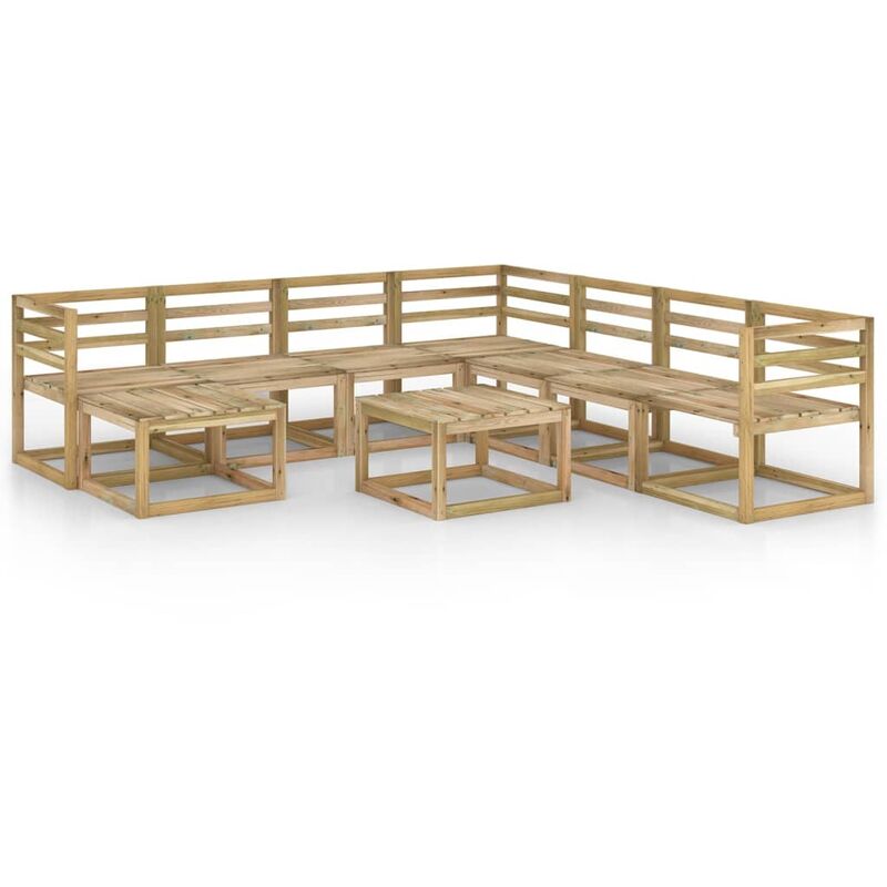 

Juego de muebles jardín 9 pzas verde madera pino impregnado - Marrón - Youthup