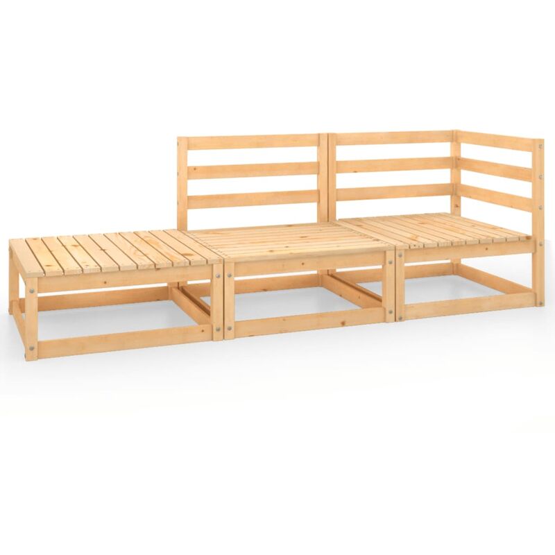 

Juego de salón de jardín 3 piezas madera maciza de pino - Marrón - Youthup