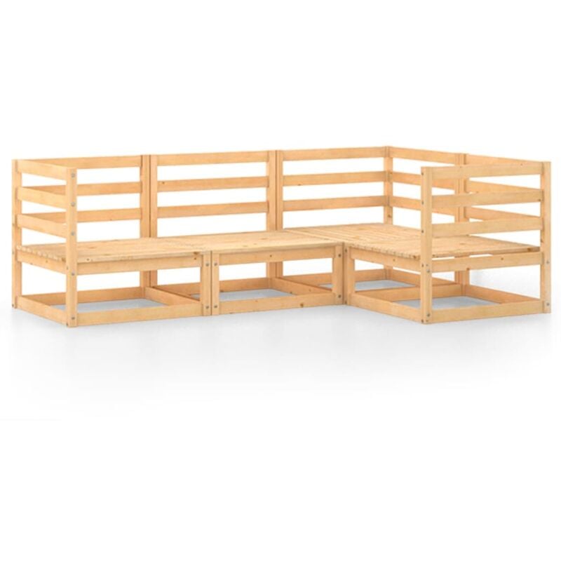 

YOUTHUP Juego de salón de jardín 4 piezas madera maciza de pino - Marrón