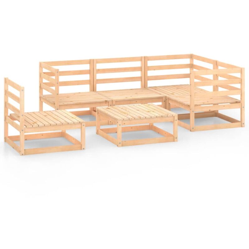 

YOUTHUP Juego de salón de jardín 6 piezas madera maciza de pino - Marrón