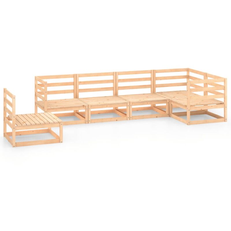 

Juego de salón de jardín 6 piezas madera maciza de pino - Marrón - Youthup