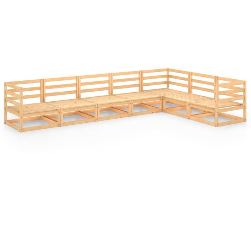 

Juego de salón de jardín 7 piezas madera maciza de pino - Marrón - Youthup