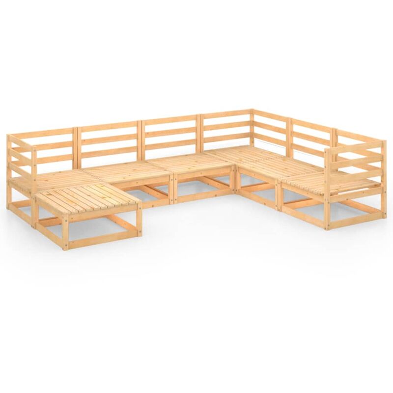 

Juego de salón de jardín 7 piezas madera maciza de pino - Marrón - Youthup