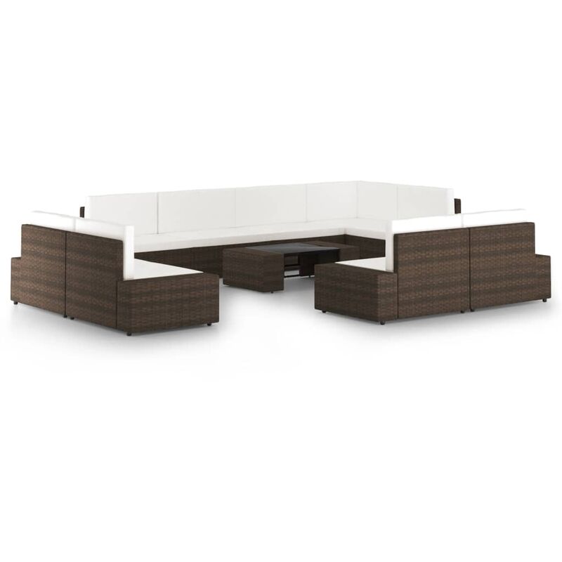 

Juego muebles de jardín 10 pzas y cojines ratán sintético marrón - Marrón - Youthup