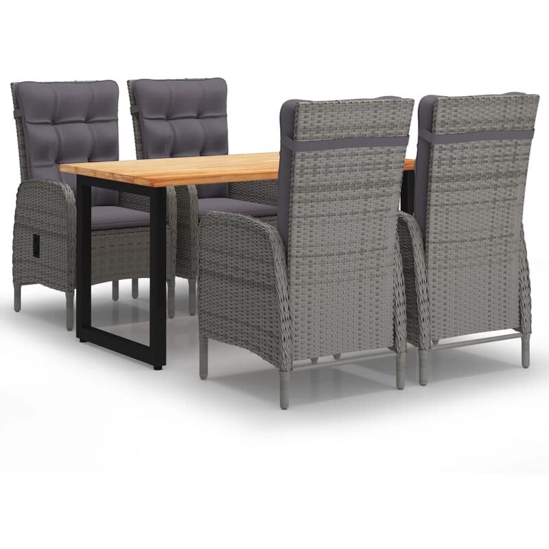 

Juego muebles jardín 5 pzas con cojines ratán sintético gris - Gris - Youthup