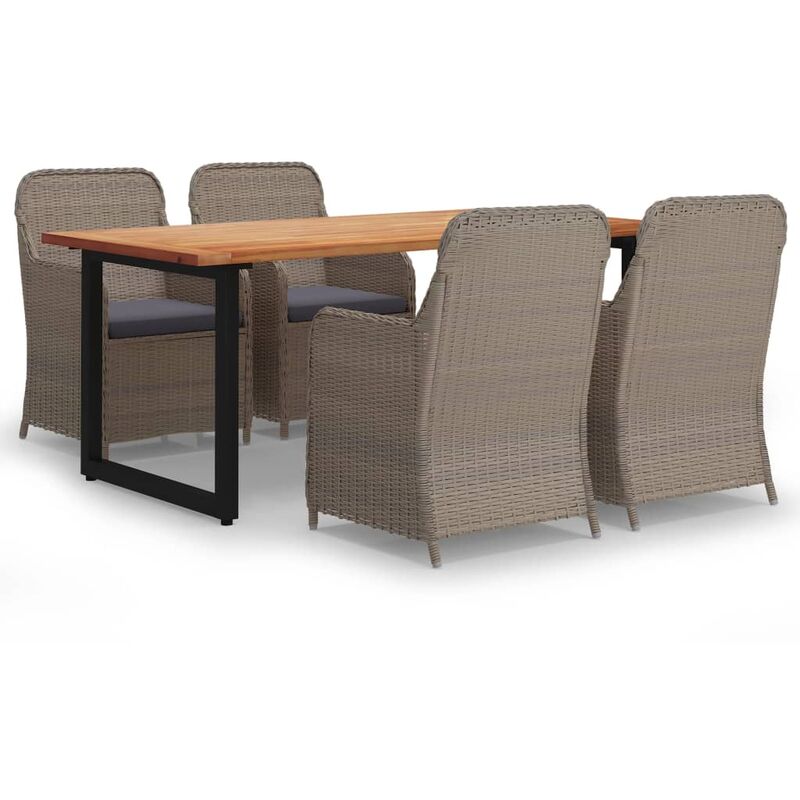 

Juego muebles jardín 5 pzas con cojines ratán sintético marrón - Marrón - Youthup