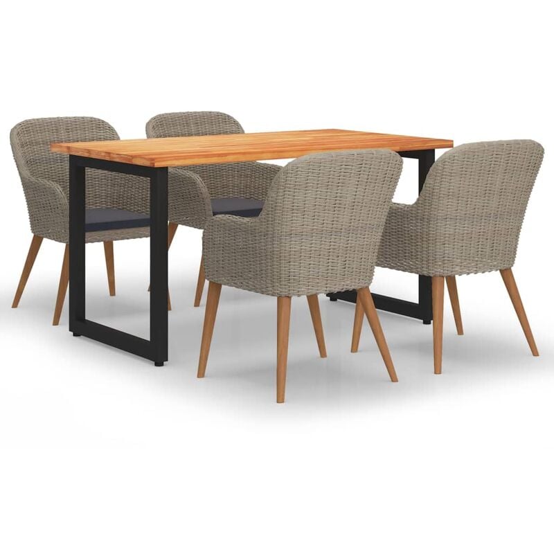 

Juego muebles jardín 5 pzas con cojines ratán sintético marrón - Marrón - Youthup