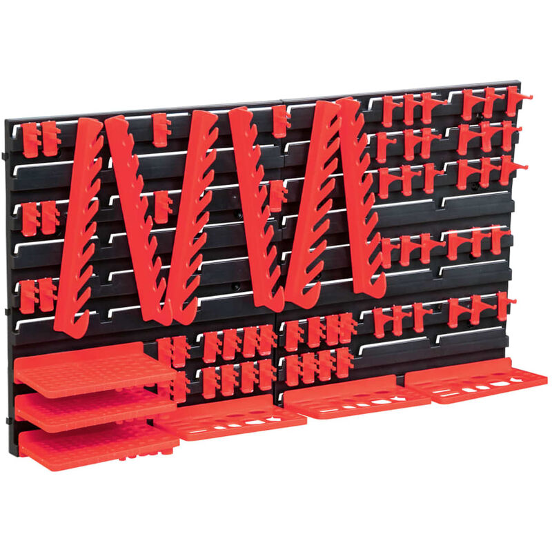 

YOUTHUP Kit de cajas de almacenaje 96 pzas paneles de pared rojo negro - Rojo