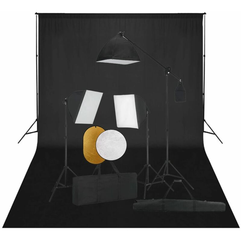 

Kit de estudio fotográfico con luces softbox fondo y reflector - Youthup