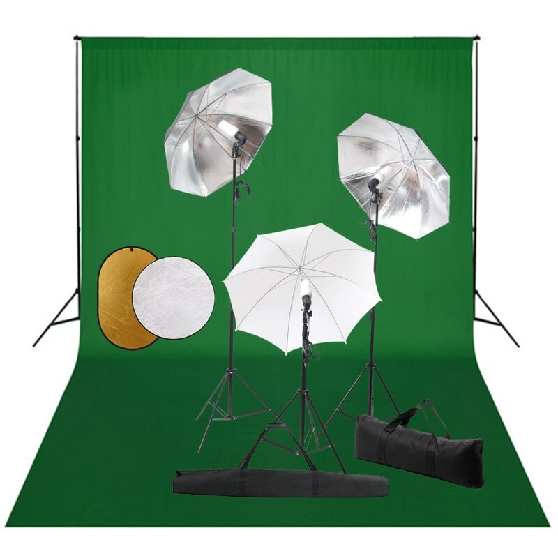 

Kit estudio fotográfico lámparas, sombrillas, fondo y reflector - Youthup