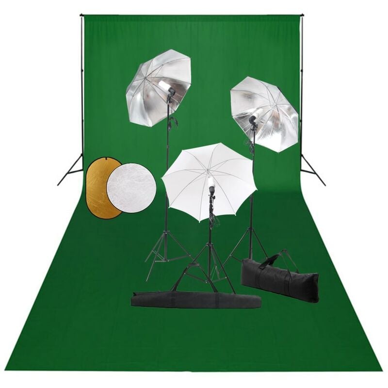 

Kit estudio fotográfico lámparas, sombrillas, fondo y reflector - Youthup