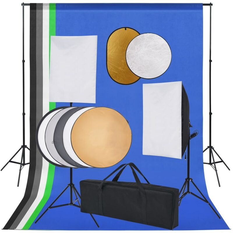 

Kit estudio fotográfico softbox, sombrillas, fondo y reflector - Youthup