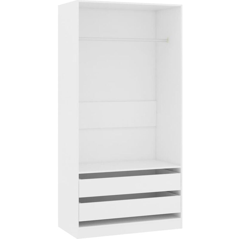 Kleiderschrank Weiß 100×50×200 cm Spanplatte - Weiß - Youthup