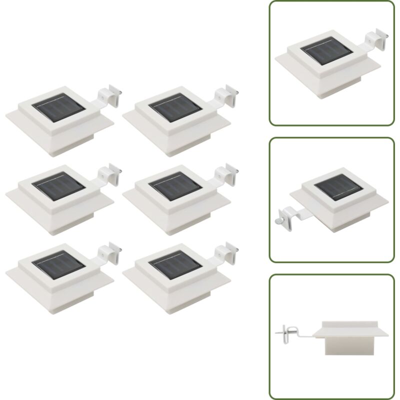 vidaXL Lampade Solari da Esterni 6 pz a LED Quadrate 12 cm Bianco