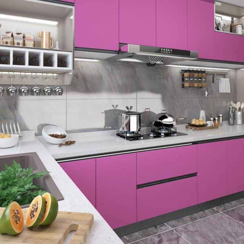 

YOUTHUP Láminas autoadhesivas muebles PVC morado brillante 500x90 cm - Púrpura