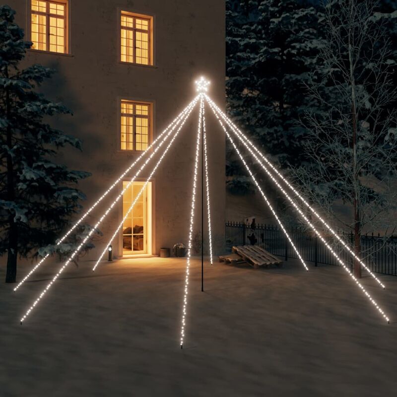 

YOUTHUP Luces de árbol de Navidad interior 800 LED blanco frío 5 m - Blanco