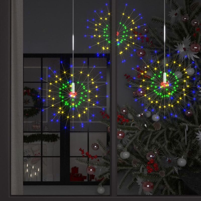 

Luces fuegos artificiales Navidad exterior 140 LED colores 50cm - Youthup