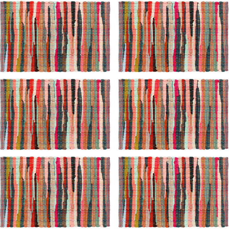 

Mantel individual 6 uds Chindi liso algodón multicolor 30x45 cm - Multicolor - Youthup