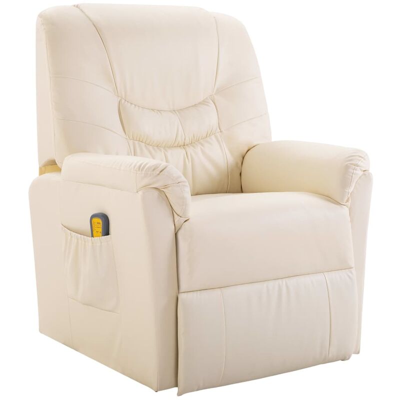 Massagesessel Creme Kunstleder - Creme - Youthup