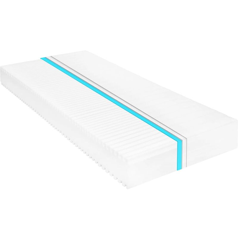 Matratze 100 x 200 cm 7 Zonen PU Schaum 16 cm H2 H3 - Weiß - Youthup