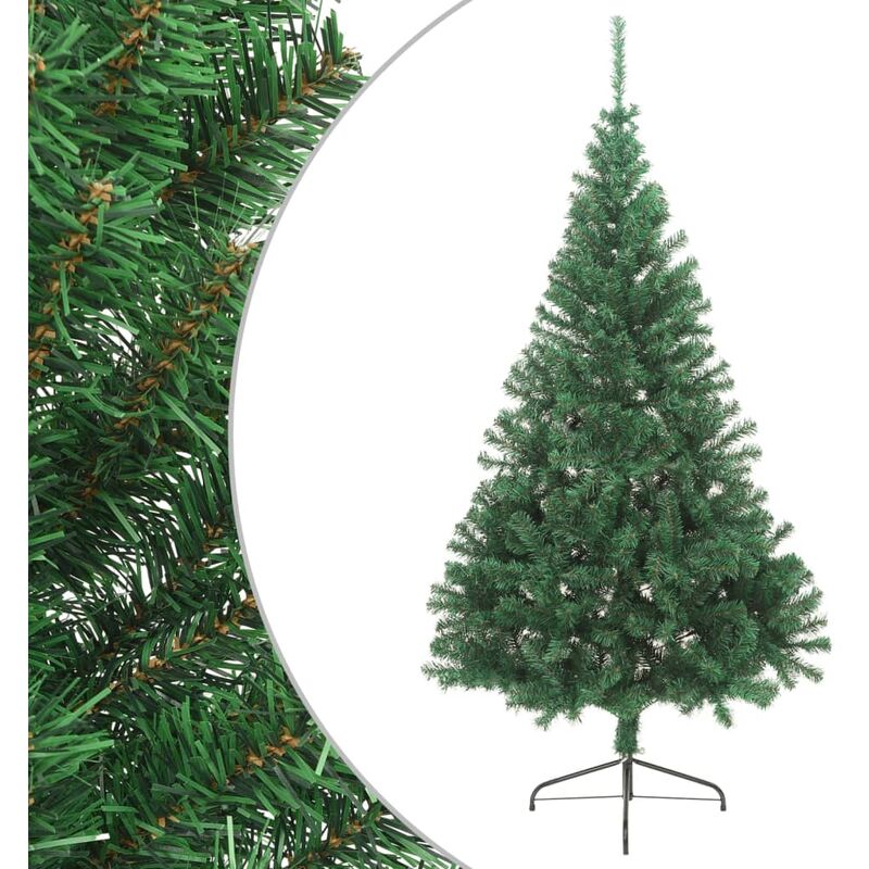 

Medio árbol de Navidad artificial con soporte PVC verde 210 cm - Verde - Youthup